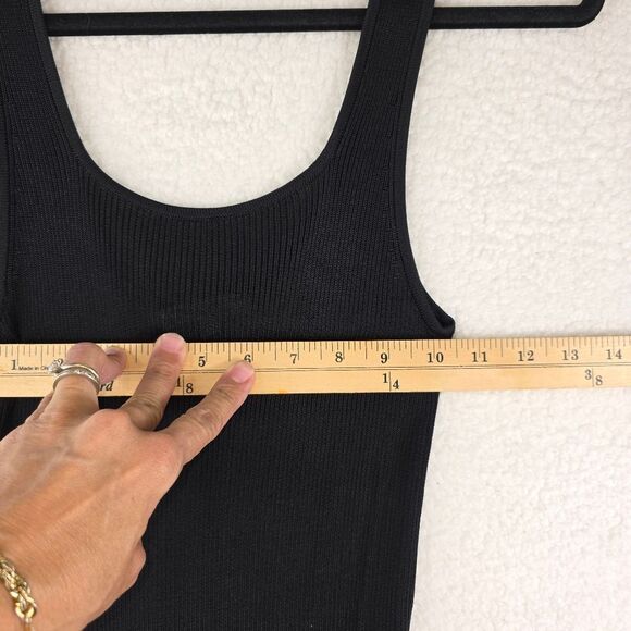 Madewell Soft Ribbed Sweater-Knit Tank Top Scoop Neck 100% Viscose Black Sz XS - Picture 10 of 12